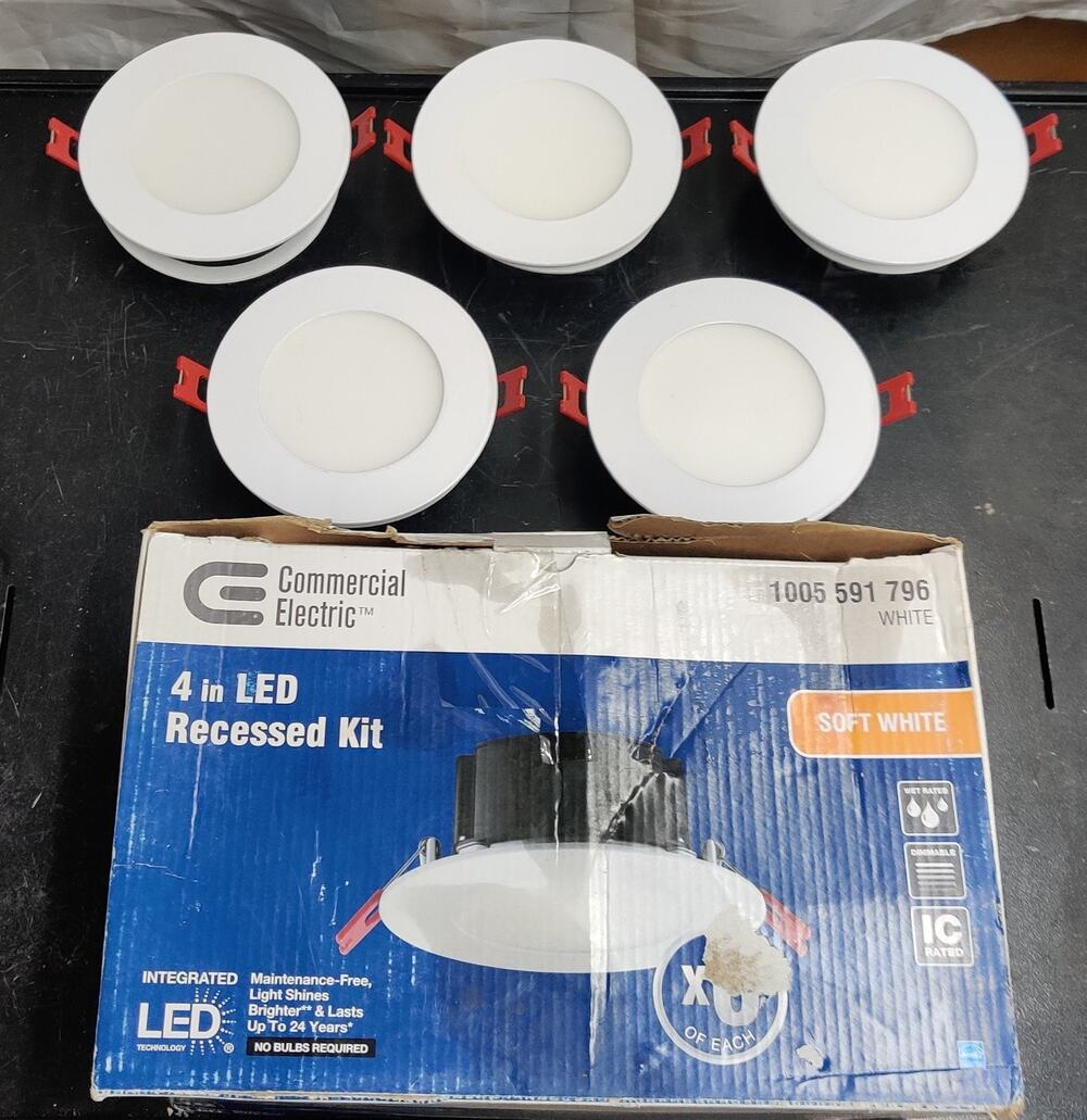 5 Commercial Electric 4 in LED Recessed Kit Soft White